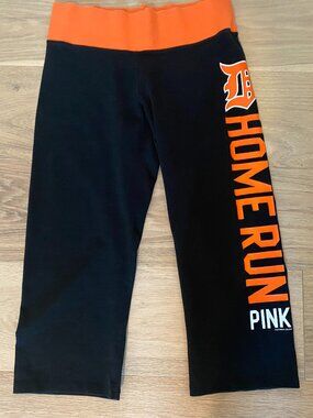 Victoria's Secret PINK Detroit Tigers Crop Legging Size Medium